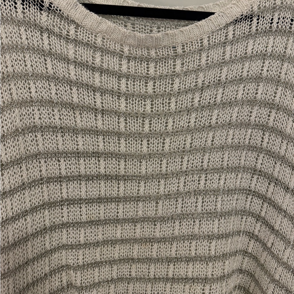 Alice + Olivia Designer Mesh Crew Neck Sweater size Large - Picture 2 of 11